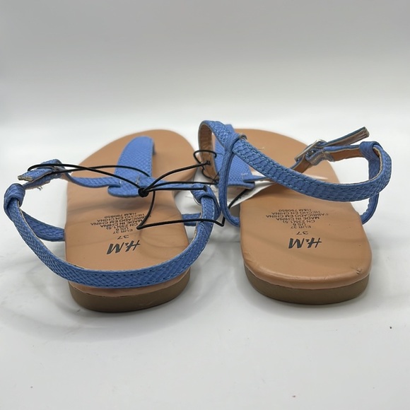 NWT H&M Sandals Thongs Shoes Blue Womens Size 6 37 - Picture 7 of 13